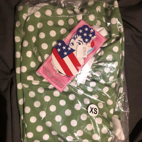 Bettie Swimsuit In Olive And White Polka Dots - Picture 5 of 5